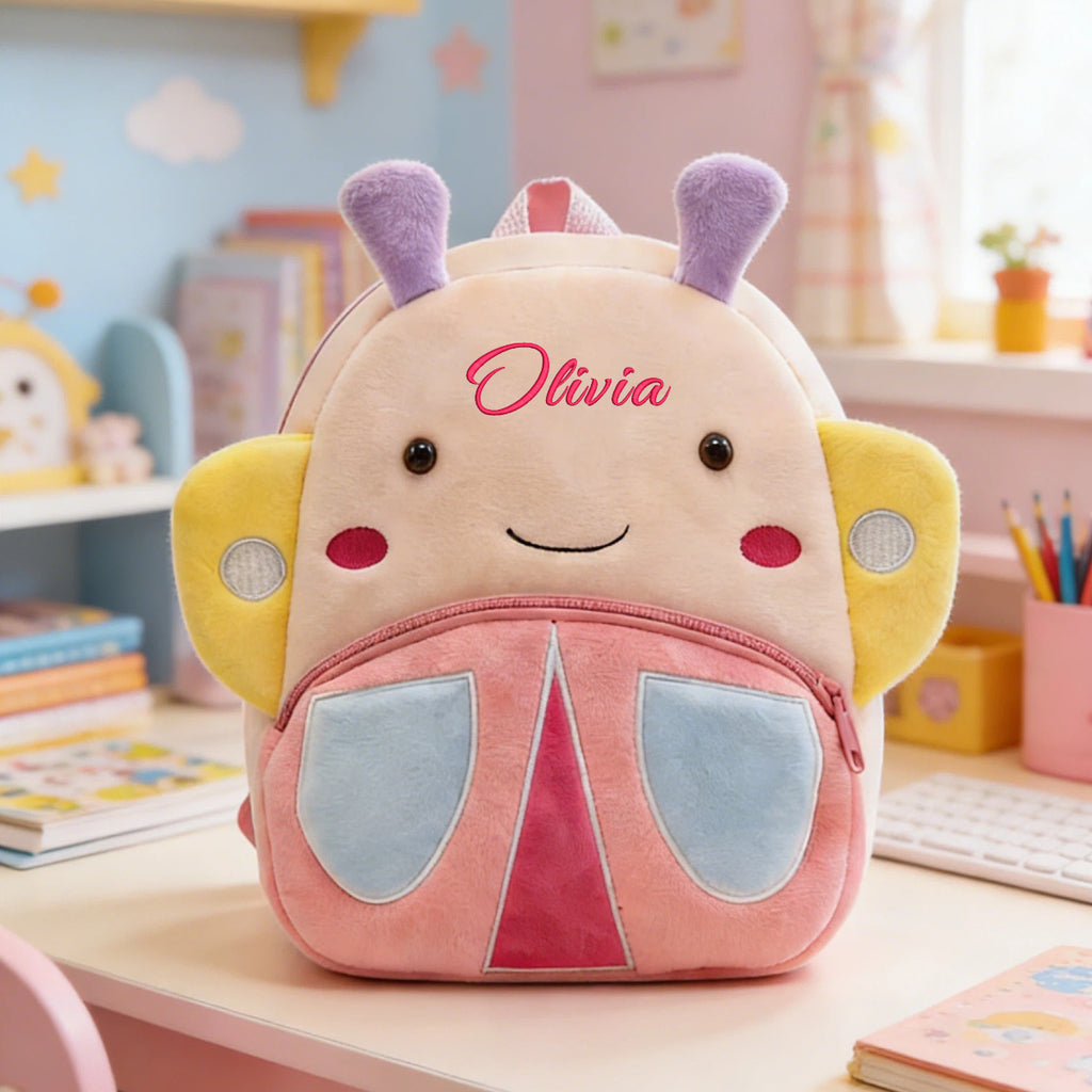 Custom Name Butterfly Backpack for Toddlers, Personalized School Bag