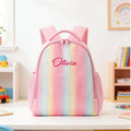 Personalized Rainbow Glitter Backpack, Custom Name Kids School Bag, Toddler Preschooler Bag