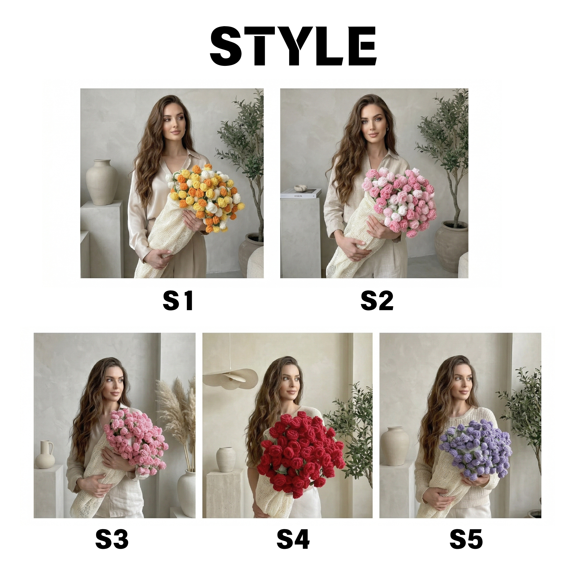 Personalized Rose Crochet Blanket | Handmade Floral Knit Throw