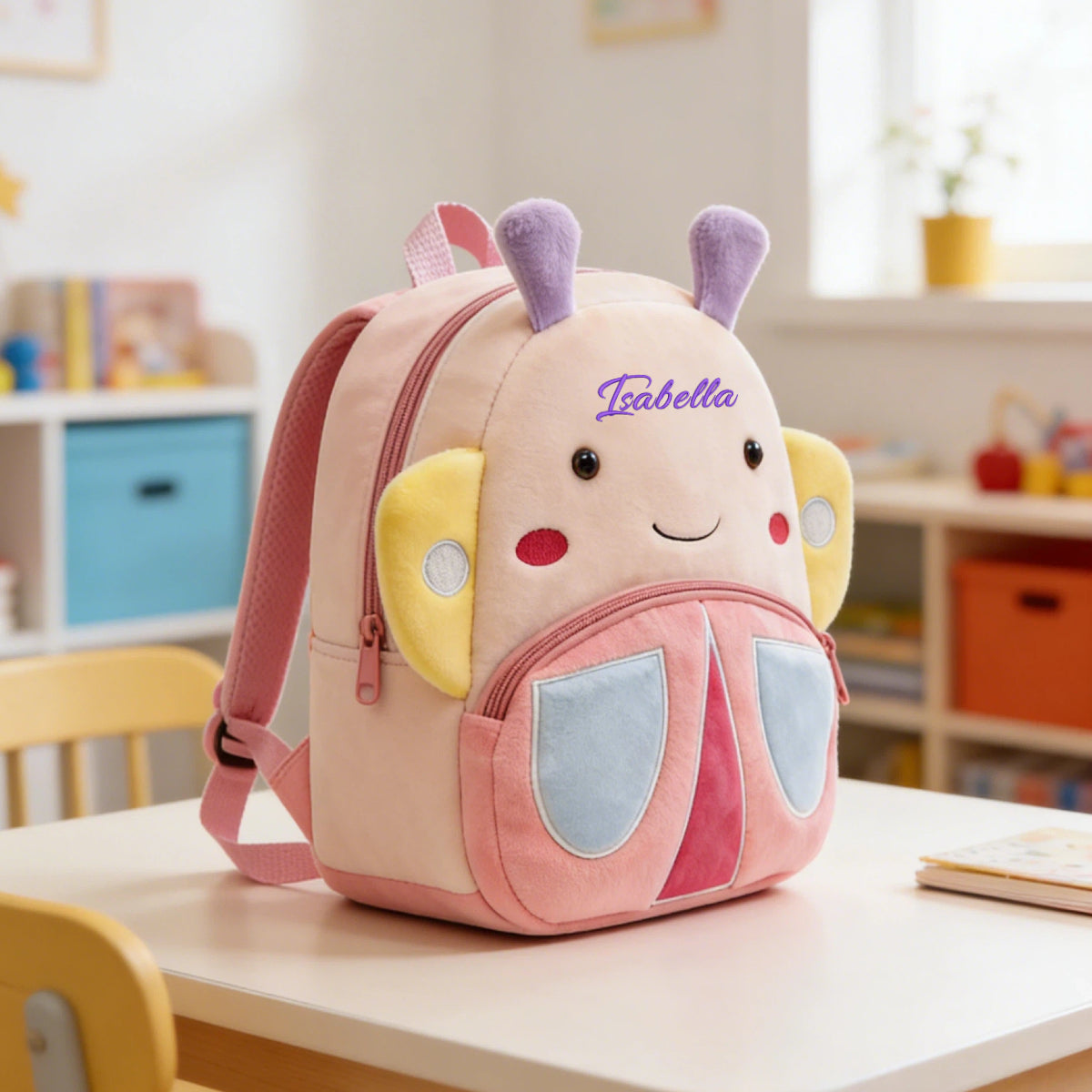 Custom Name Butterfly Backpack for Toddlers, Personalized School Bag