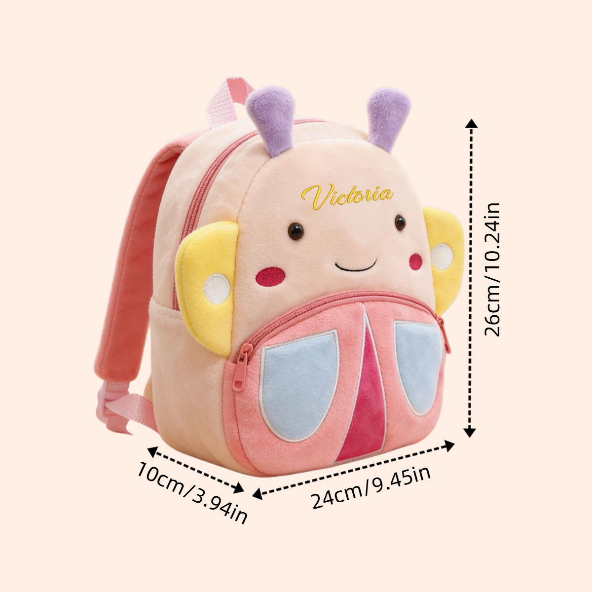 Custom Name Butterfly Backpack for Toddlers, Personalized School Bag