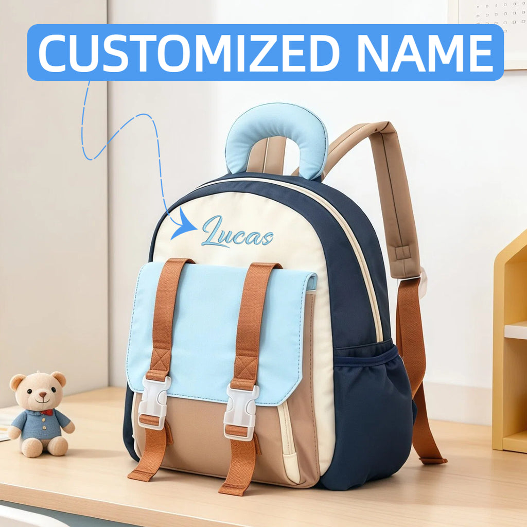 Custom Name Sweet Candy Tone Backpack for Toddlers, Personalized School Bag