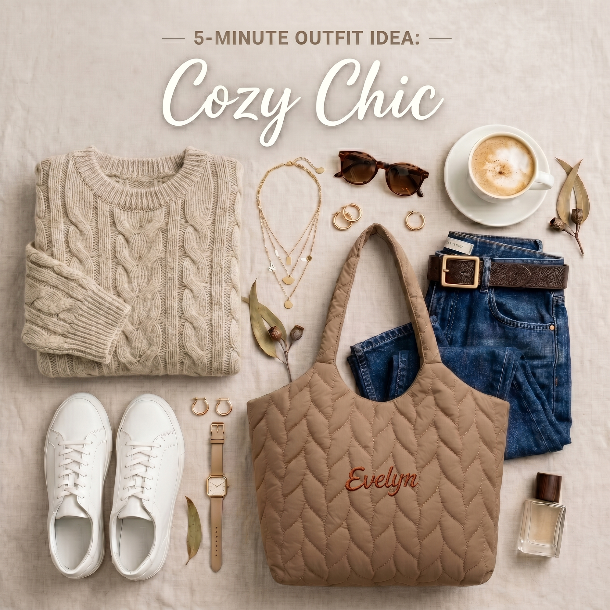 Custom Embroidered Quilted Nylon Tote Bag Personalized Women's Large Shoulder Bag Gift for her